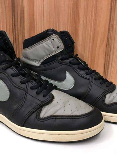 1985 Vintage Nike Air Jordan 1 OG Black Hi-Cut Shoes Basketball Sneakers Collectors Michael Jordan AJ1 Size 8.5 UK