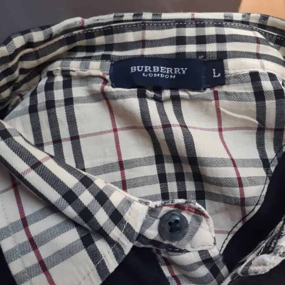 Burberry London Designer Collar Nova Check Long Sleeve T-Shirt | Lokein
