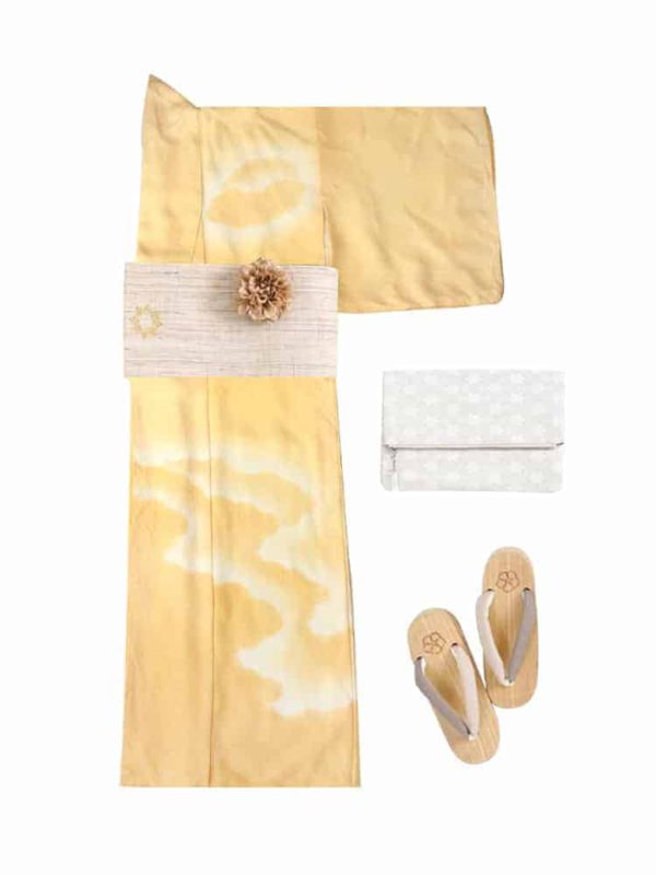 yellow gold kimono yukata