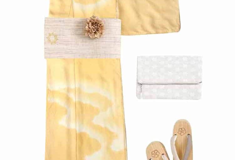 yellow gold kimono yukata