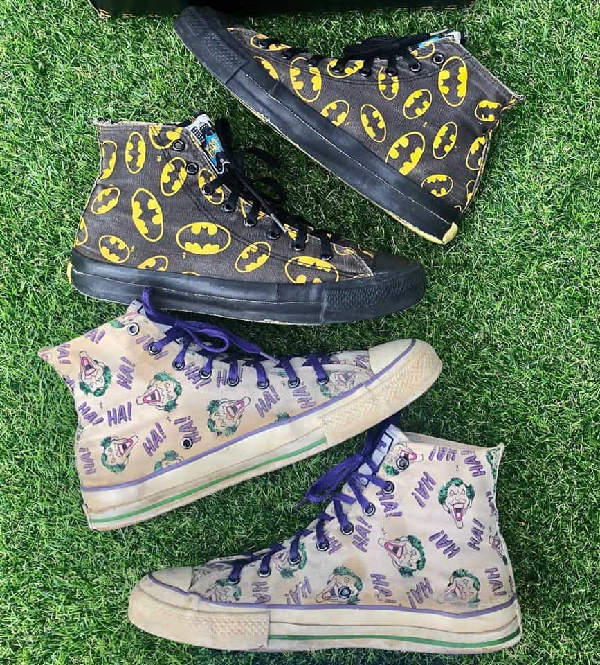 Vintage 1989's Converse Chuck Taylor X DC Comic Character “Batman” and “The  Joker” Hi Top Sneakers COMBO DEAL!! | Lokein